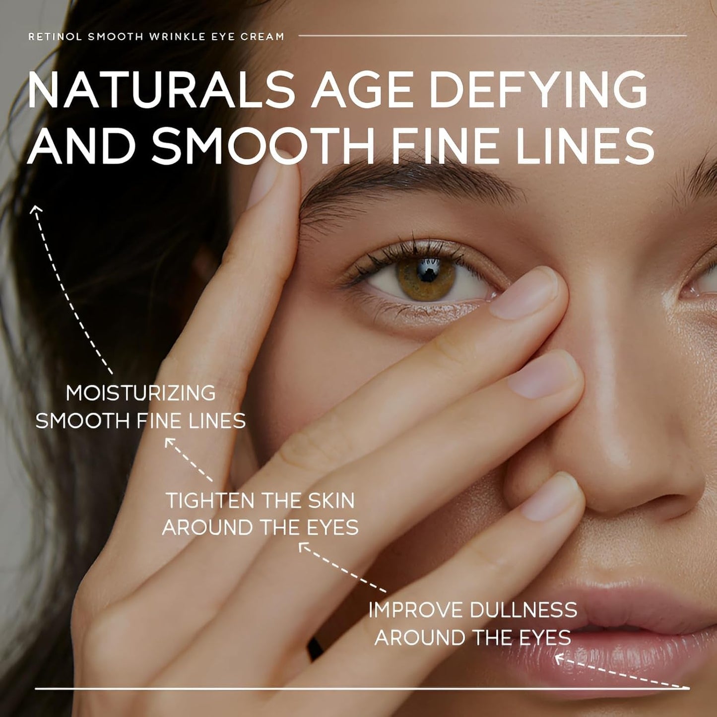 Retinol Eye Cream for Dark Circles Puffiness and Eye Bags, Anti Aging Under Eye Cream Treatment for Women Men, Fine Lines & Wrinkles Repair, Instant Results Firm Eye Tightener, 0.53oz, 2 Pack