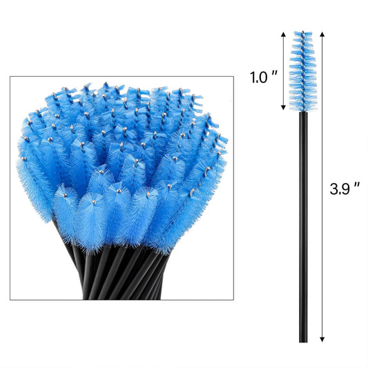 BTYMS 500 Pieces Disposable Mascara Wands Eyelash Brush Brow Brushes Applicators Lash Spoolies for Eye Lash Extension - Multi Color