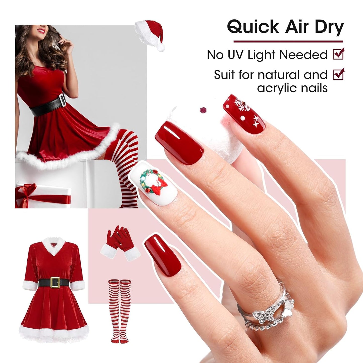 GELLEN 12 Colors Nail Polish Set, Fall Winter Trendy Air Dry Regular Nail Polish for Women Fingernail Toe Nails, Not UV Gel, Hema Free, Non-toxic, Black White Gray Nude Red Brown Gold Silver Set