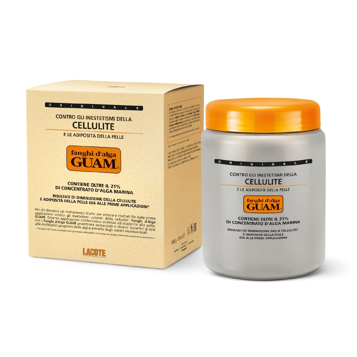 Guam Anti-Cellulite Hot Seaweed Mud ORIGINAL FORMULA | Sculpting Body Wrap To Remove Cellulite, Skin Tightening Treatment For Thighs And Legs, Inches Reduction, 1000 gr