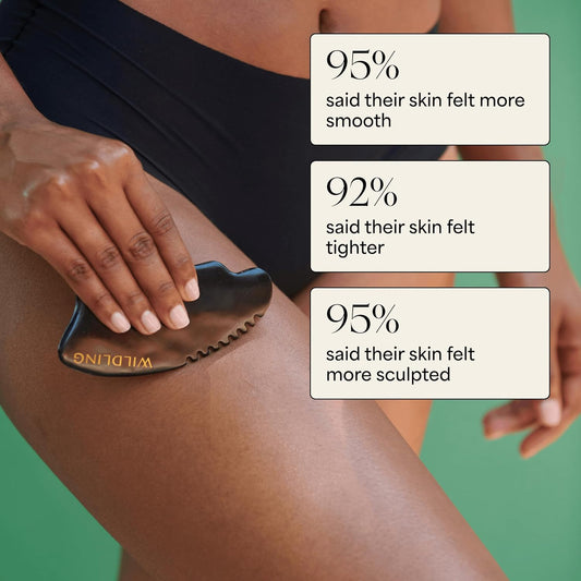 Wildling Aura Stone Gua Sha Body Stone I Body Massage Stone to Tighten, Tone, Sculpt + Smooth I Patented Design Crafted with 100% Authentic Bian Stone