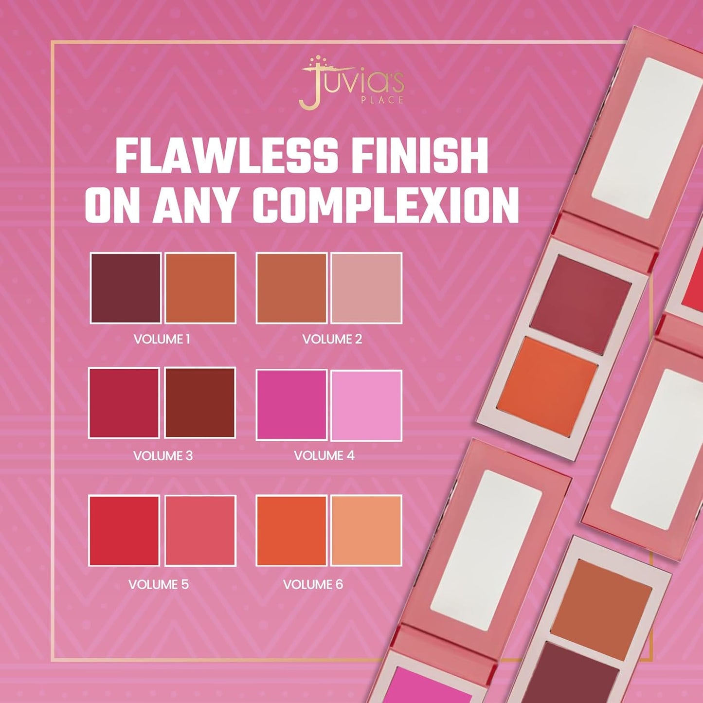 Juvia's Place Blushed Duo Blush - Two Tone Pigmented Buildable Pressed Mineral Powder - Rosy Natural Cheeks Matte Fresh Finish for All Skin Color -Volume2