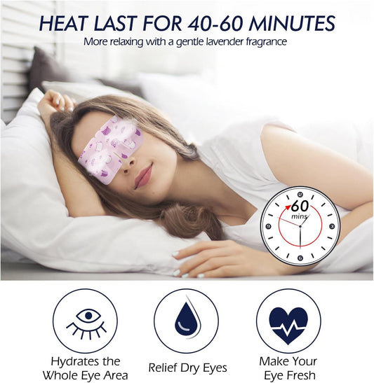 Jekeno Steam Eye Mask, 30 Packs Eye Masks for Dry Eyes Dark Circles and Puffiness, 40-60 Minutes Self Heated Steam Warm Eye Mask, Christmas Spa Gifts for Women