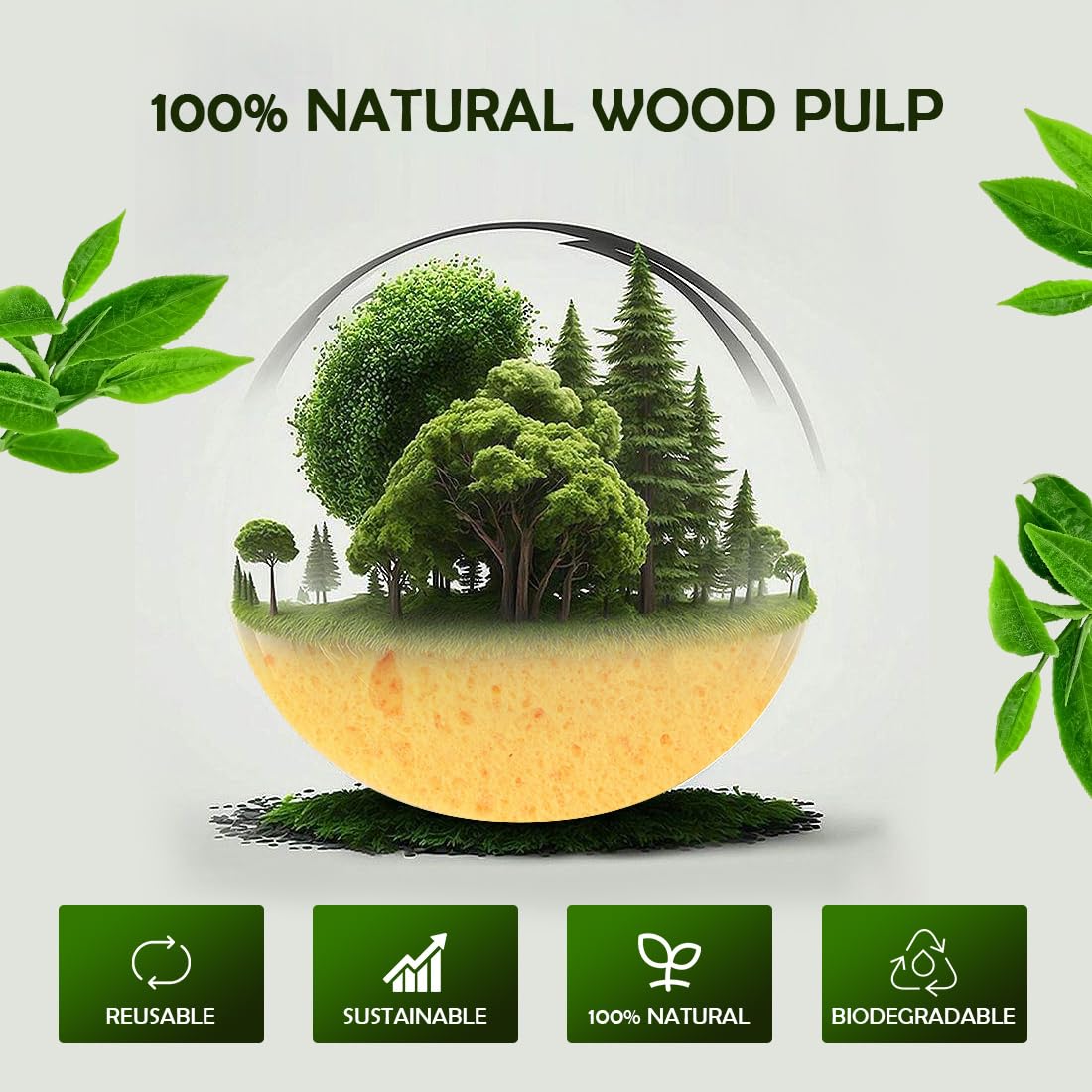 AIDEA 96Count Facial Sponges Compressed, Face Sponges for Cleansing, Natural Cosmetic Makeup Sponges, Sponges for Washing Face, Exfoliating, Makeup Removal, Travel Essentials for Women