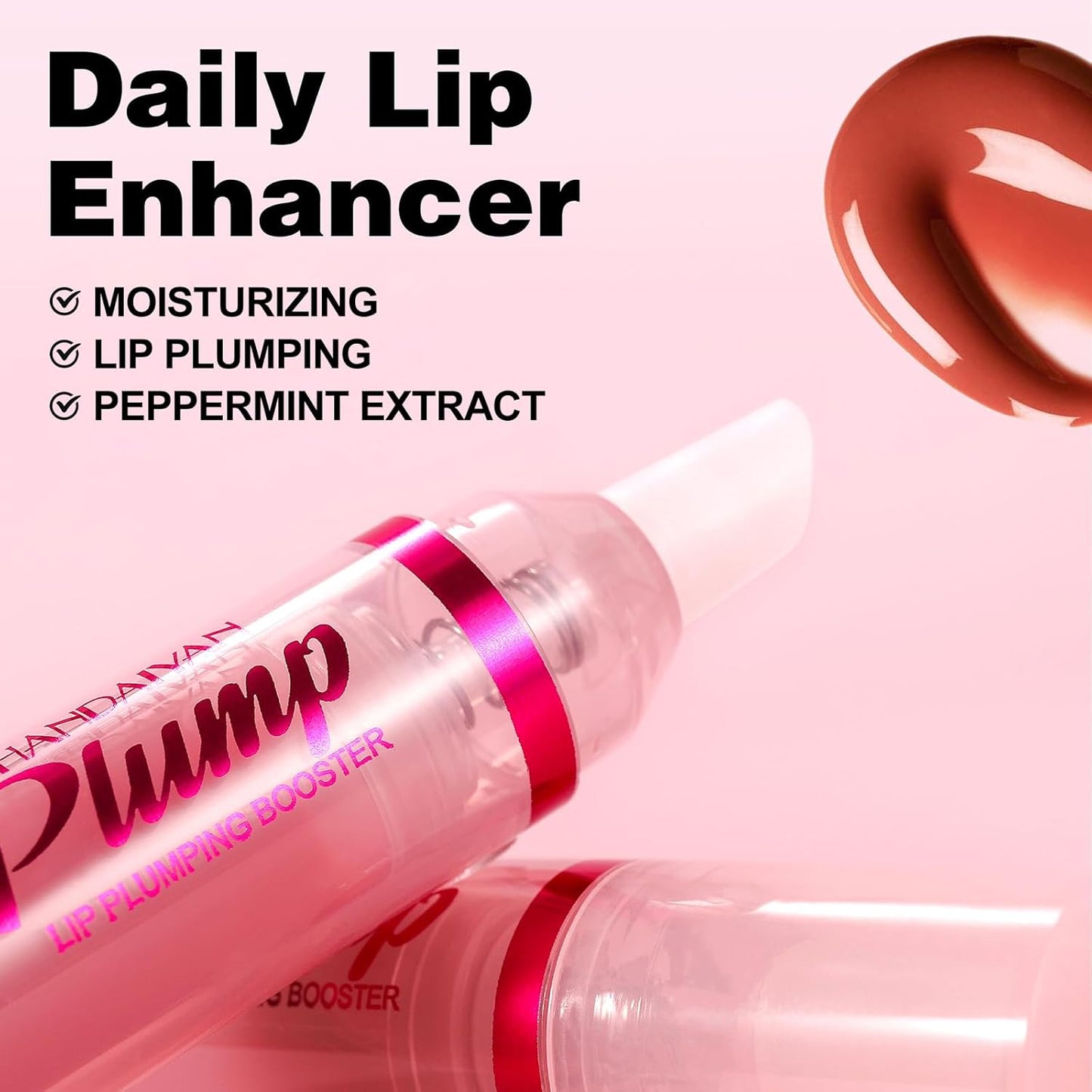 Erinde Lip Plumper Gloss, Natural Ginger Lip Plumping Booster, Ultra-Hydrating & Nourishing Plump Lip Plumper, Glossy Finish Fuller Lip Plumping Oil for Women Girls, G02