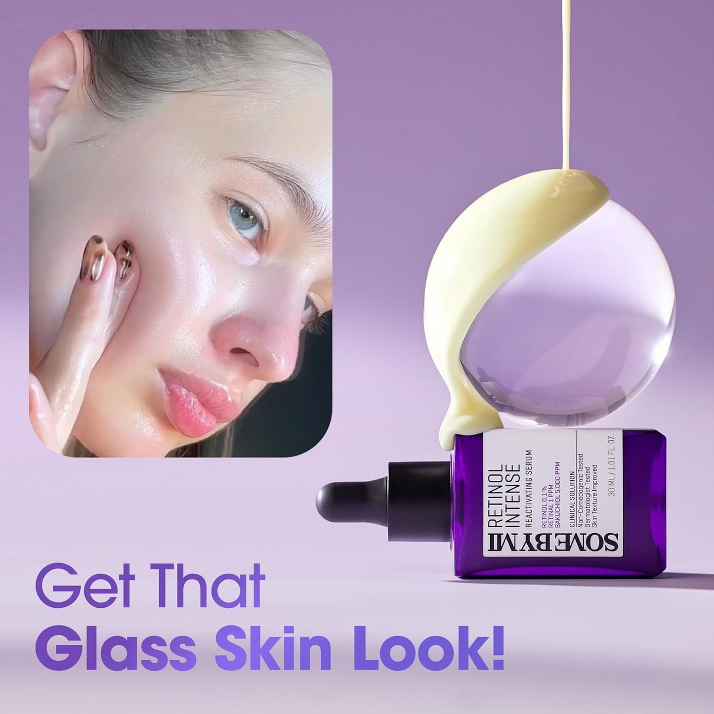 SOME BY MI Retinol Intense Reactivating Serum – 1.69oz, 50ml – Korean Bakuchiol Retinol Serum for Face Firming – Improves Signs of Aging, Minimizes Pore Size & Refines Skin Texture – Korean Skin Care