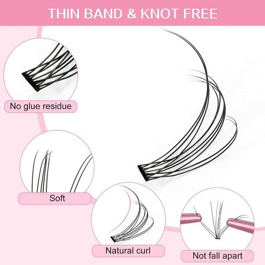 280 Individual Lashes - 10D, 20D, C, D Curl Mix - Wispy Bottom Lashes - DIY At Home