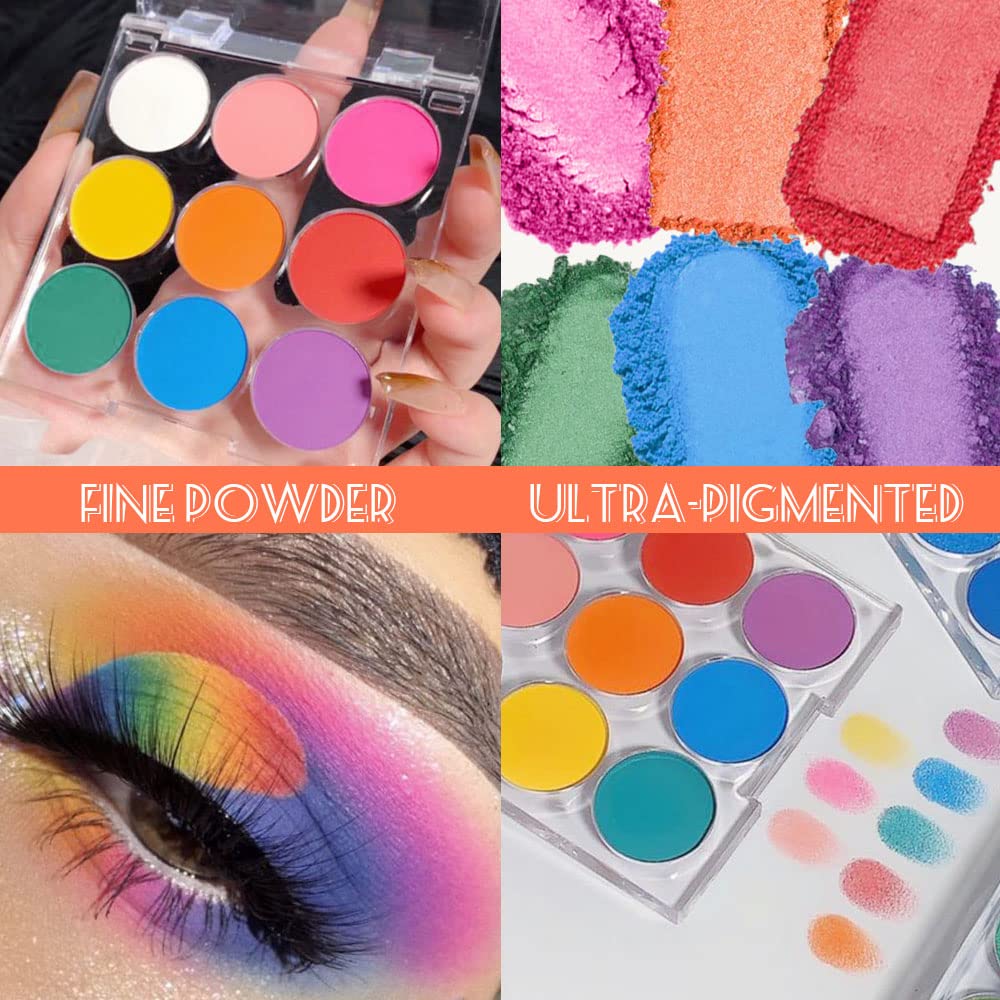 SUAKE 9 Colorful Light to Dark Matte Eyeshadow Palette. Highly Pigmented Pink Orange Blue Purple Eye shadow Paleta.Blendability Matte Makeup Powder Palet.paleta de sombras de ojos