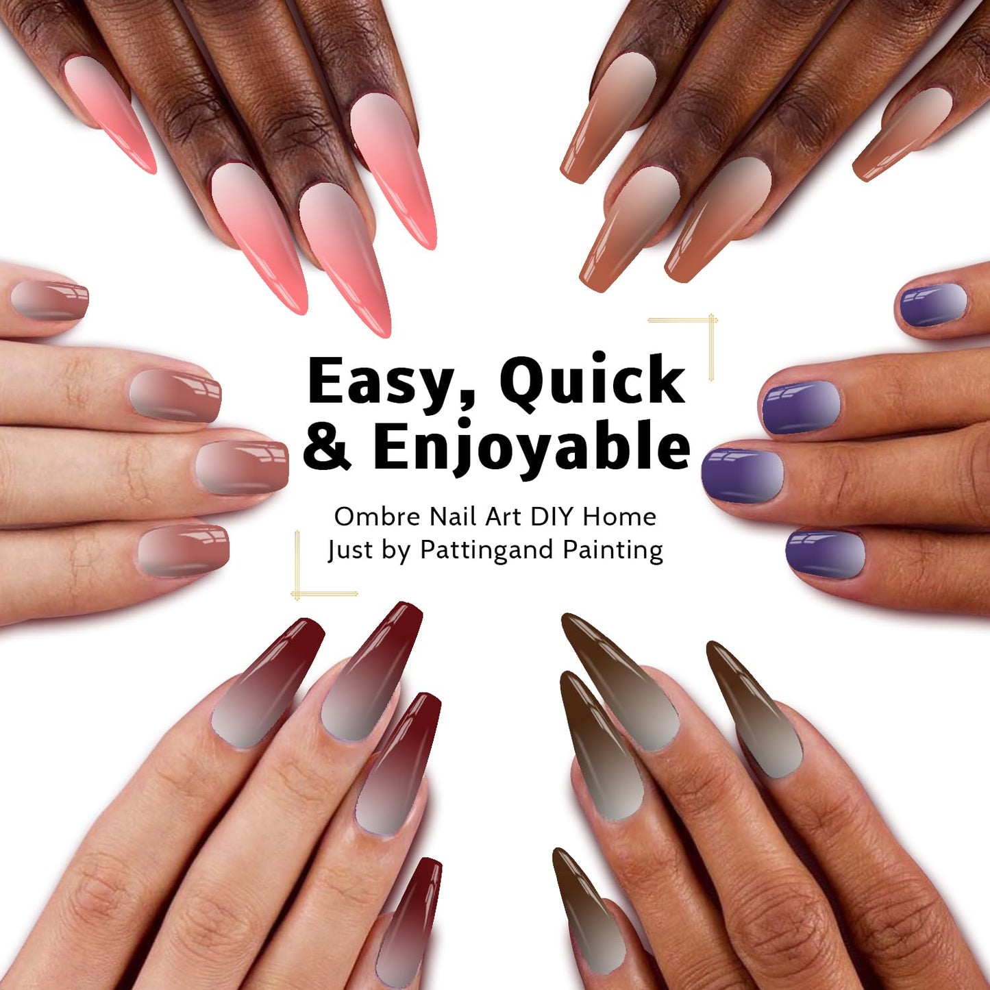 Sponge Pat Paint Nail Gel & Tools Kit, 9 Colors Ombre Nails Gradient Gel Nail Blush Blooming Aura Nails Drawing Stripper Floral Painting Nail Art, No Wipe, UV/LED Curing (9 Colors Set H)