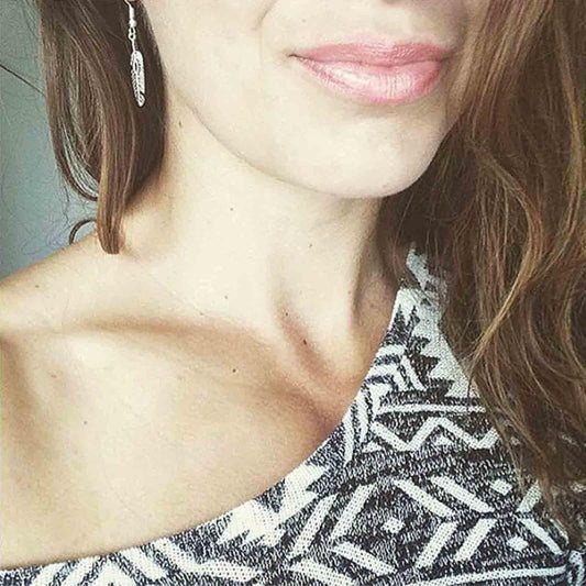 Vintage Etched Feather Earrings Silver Feather Dangle Earrings Little Feather Charm Earrings Boho Earrings Jewelry for Women and Girls
