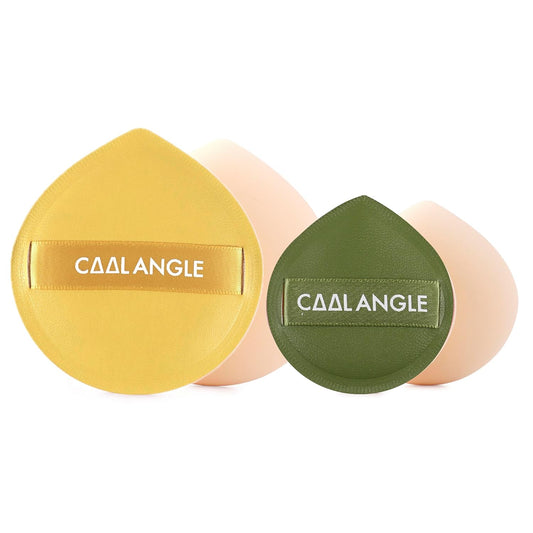 4Pack Makeup Sponge For Foundation Concealer And Powder, Latex Free Blender Sponge For Natural And Easy Makeup Soft Long-lasting, Pack for 2X-Large Yellow and 2 Medium Green