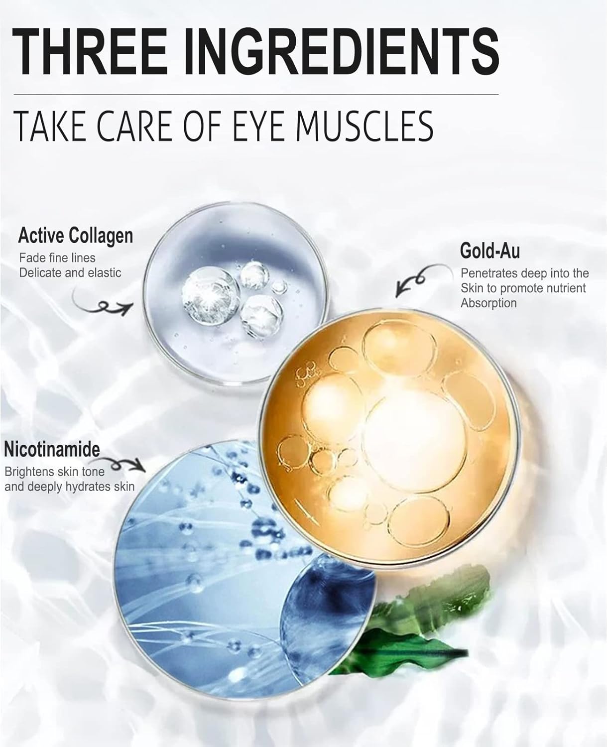 Collagen Eye Pads for Puffy Eyes and Dark Circles, Under Eye Patches for Puffy Eyes, Under Eye Masks Skincare Black color