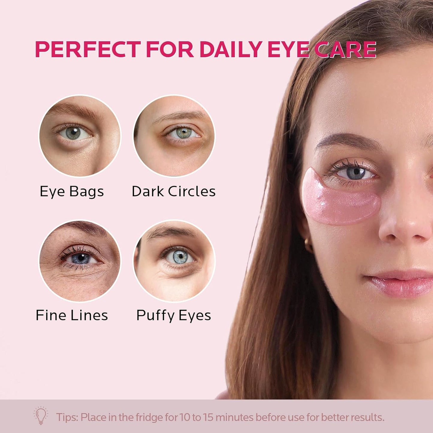 ZealSea 20 Pairs Eye Gel Pads for Dark Circles Wrinkles Eye Bags Puffy Eyes Hydrating Anti Aging Under Eye Mask Patches Lighten Fine Lines for Women