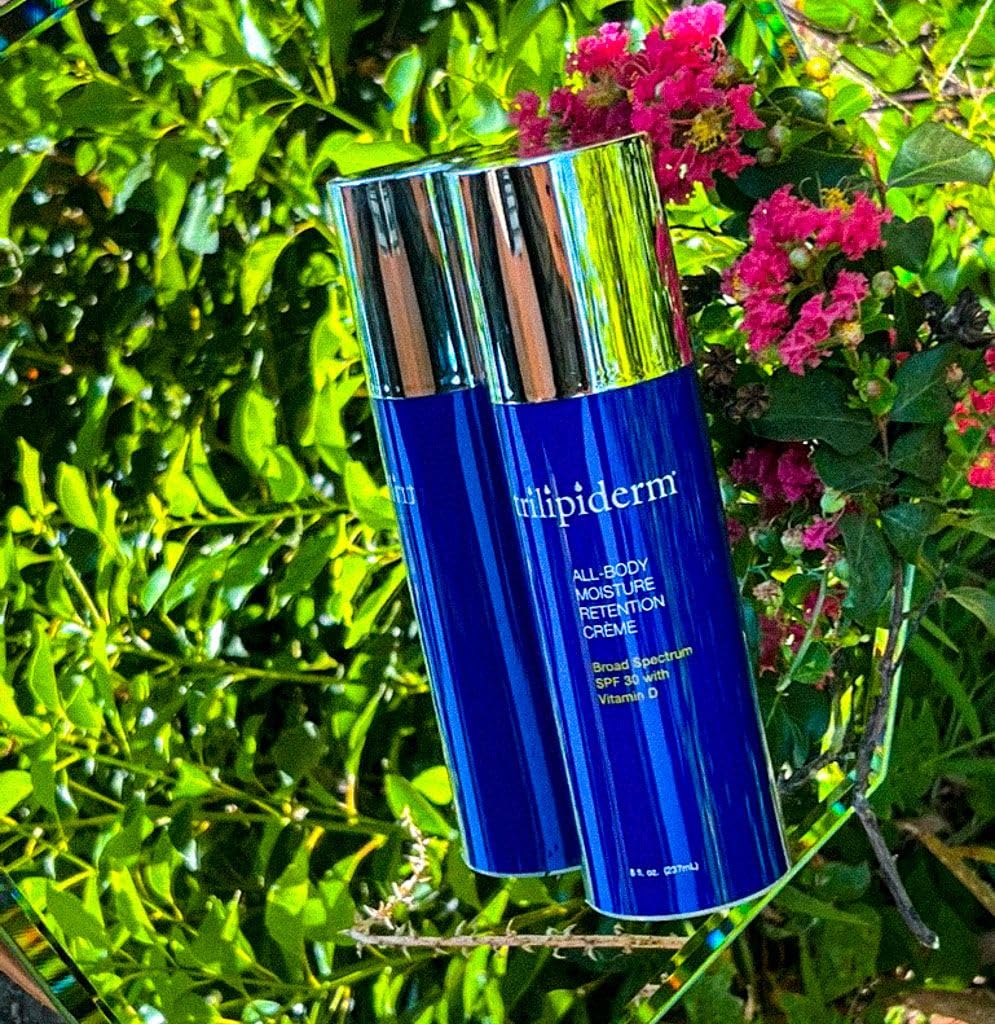 Trilipiderm All-Body Moisture Retention Crème with SPF 30, Vitamin D - 8oz Airless Pump Sunscreen