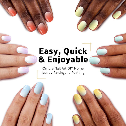 Sponge Pat Paint Nail Gel, 9 Colors Ombre Nails Gradient Gel Nail Blush Blooming Aura Nails Drawing Stripper Floral Painting Nail Art, No Wipe, UV/LED Curing (9 Colors A)