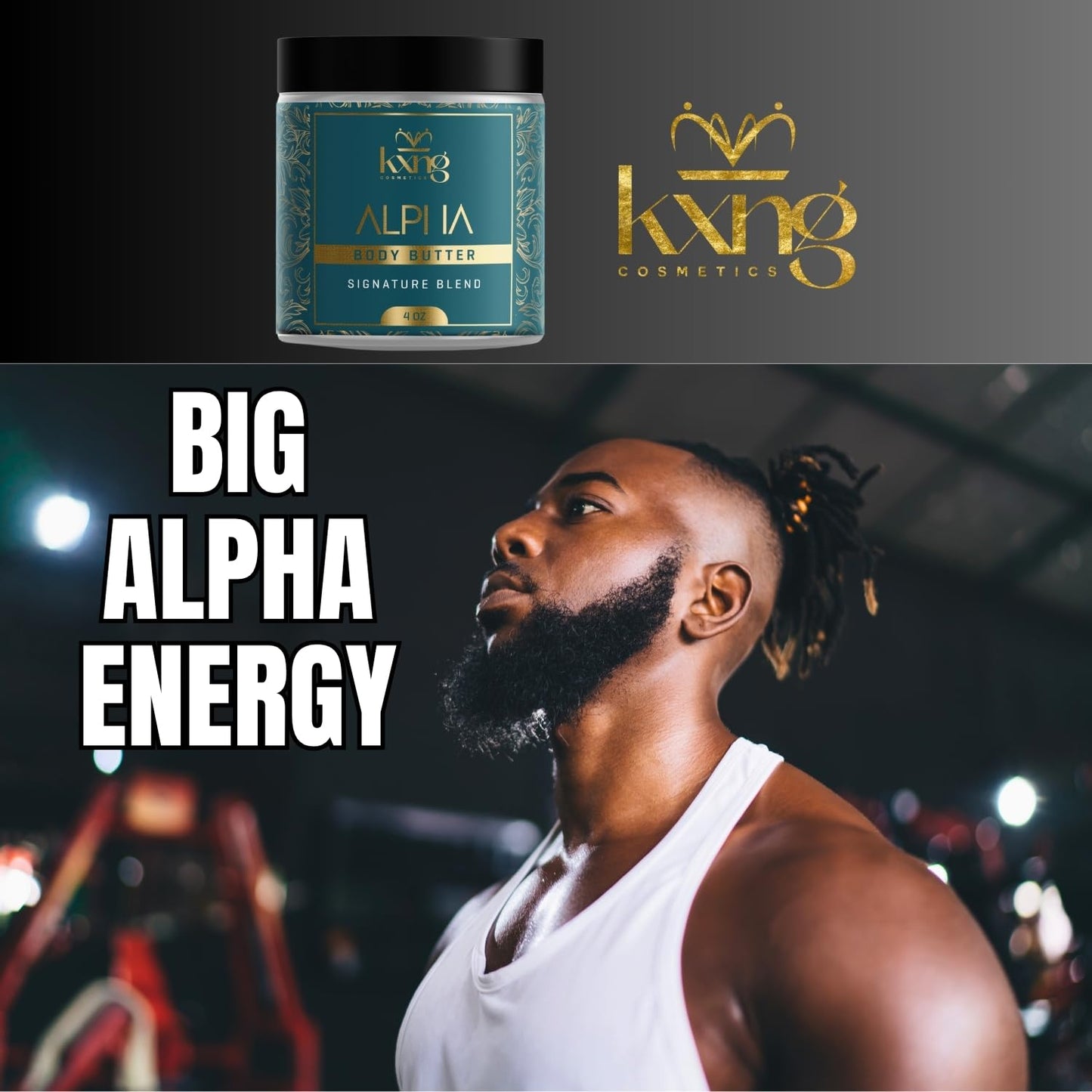 KXNG Cosmetics, Body Butter, Organic Skin Care for Men and Women, Body Moisturizer Lotions and Creams, Raw Shea Butter, Cocoa Butter, Mango, Coconut Oil, Hand, Foot, All Skin Types (Alpha)