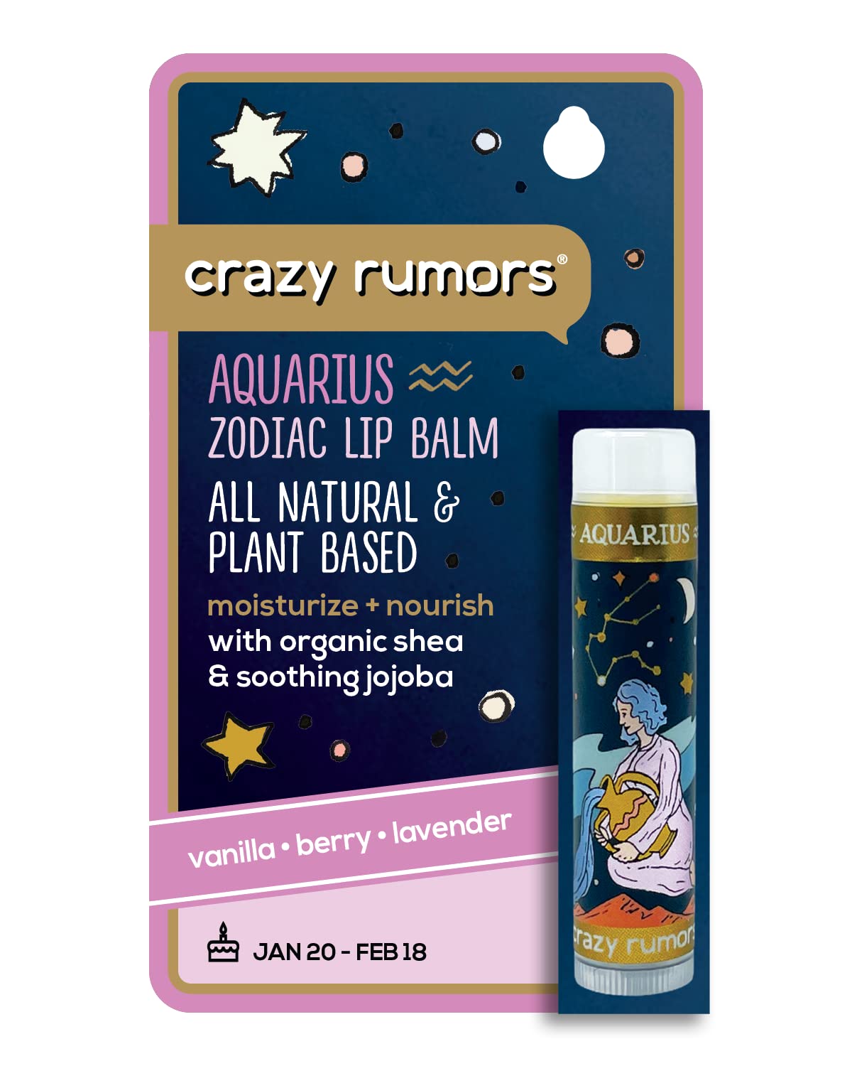 Crazy Rumors Lip balm Aquarius Zodiac