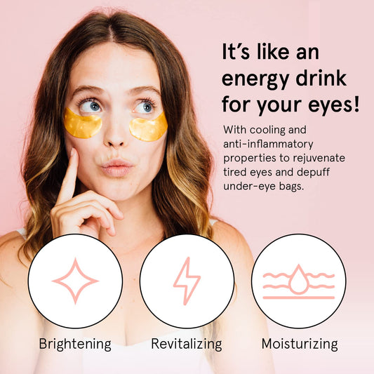 grace & stella Award Winning Under Eye Mask - Travel Essentials - Birthday Gifts for Women - Gel Eye Patches for Dark Circles, Puffy Eyes, Wrinkles, Undereye Bags - Vegan Self Care (48 Pairs, Gold)