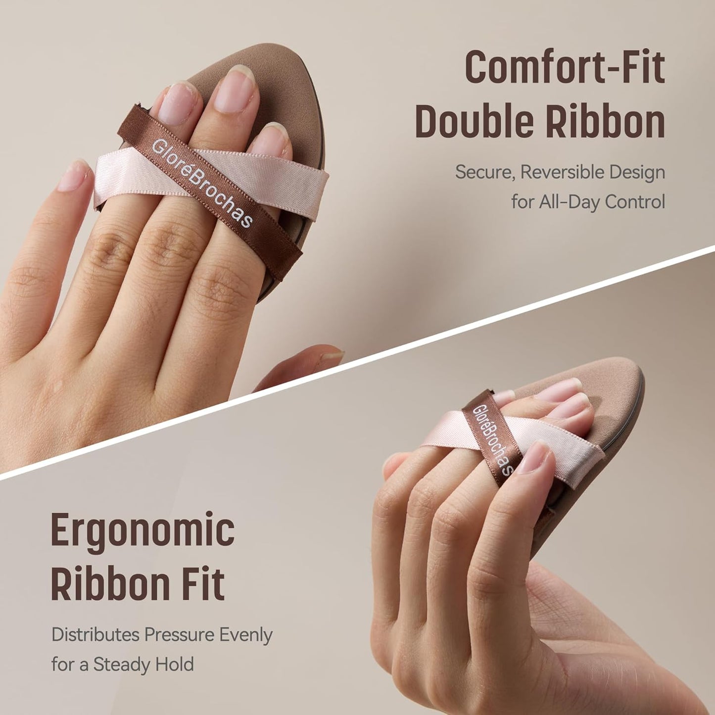 Makeup Sponge Set, GloréBrochas 4PCS Micro Porous Foundation Sponge, Latex-Free PU Makeup Puff, Low Absorption 3.2 Inch Soft Dual-Sided Foundation Puff, Individually Wrapped