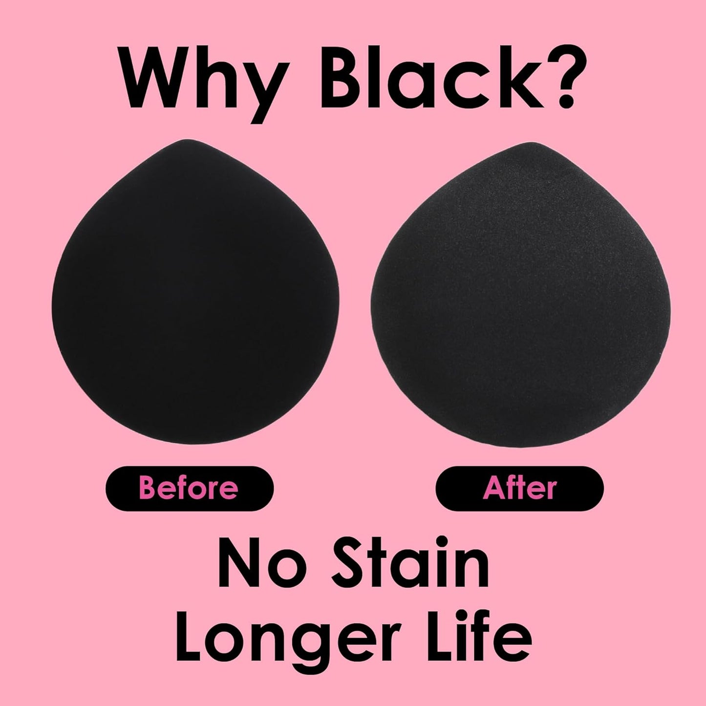 4Pack Makeup Sponge Latex-Free Soft Blender Sponge Perfect for Foundation Concealer Cream Powder, Beauty Sponge Set for Long-lasting and Natural Makeup, 2X-Large and 2 Medium Black