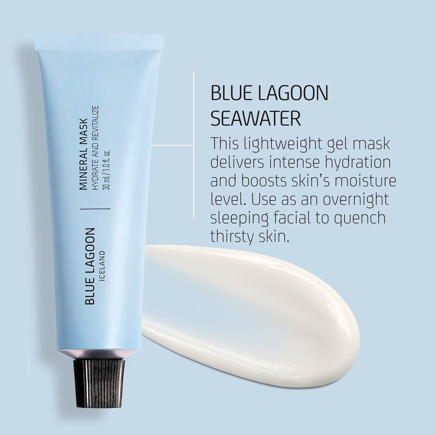 Blue Lagoon - Hydrating Overnight Mineral Face Mask - Hydrating Treatment - Overnight Mask - Moisturizing Skincare - Sleep Treatment - Face Cream, Bioactive Icelandic Skincare (1 fl oz | 30 ml)