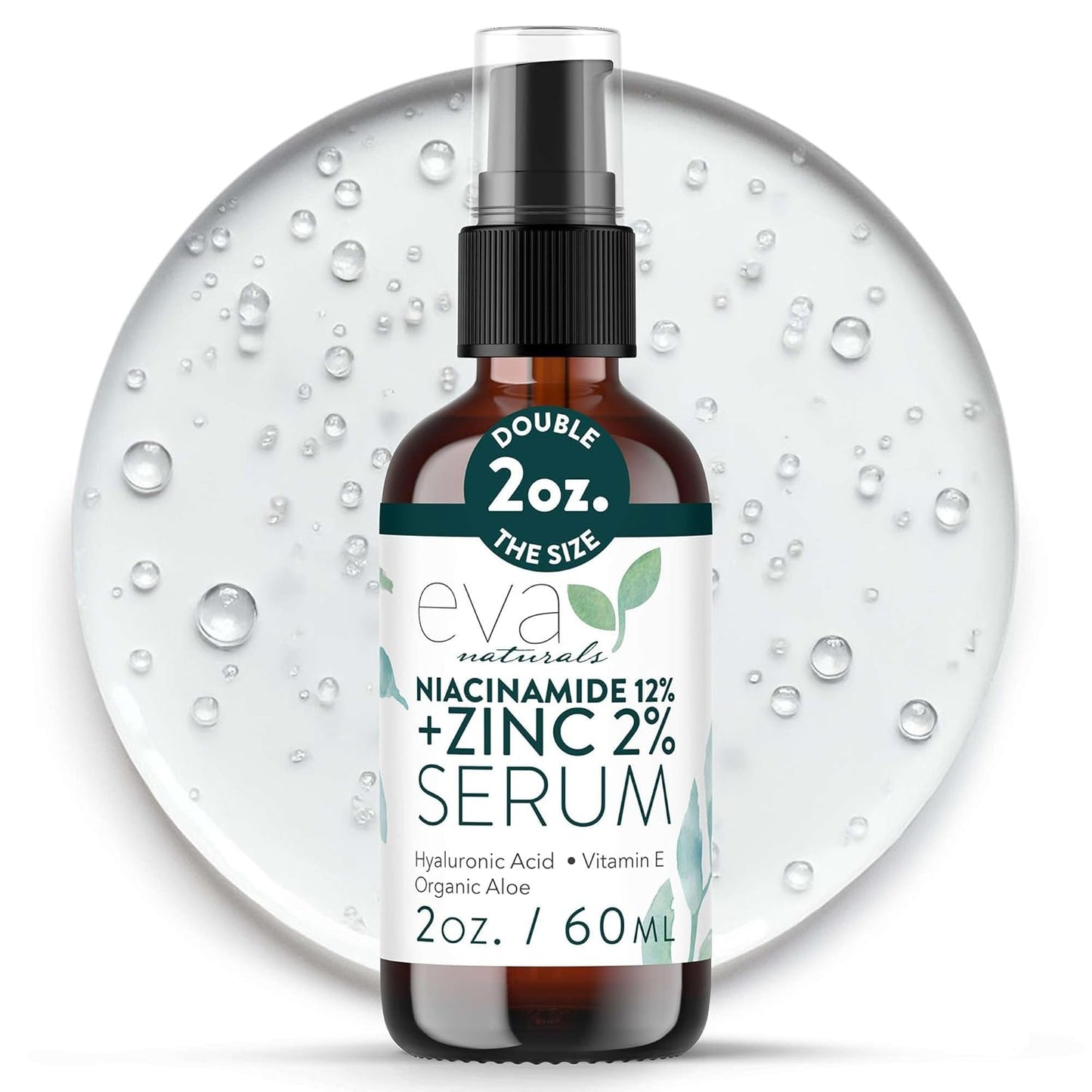 Eva Naturals Niacinamide 12% + Zinc Serum for Face – Dark Spot Remover, Pore Minimizer, Redness Relief, Hydrating Vitamin B3 with Botanical Hyaluronic Acid, Anti-Aging Facial Serum for Clear Skin