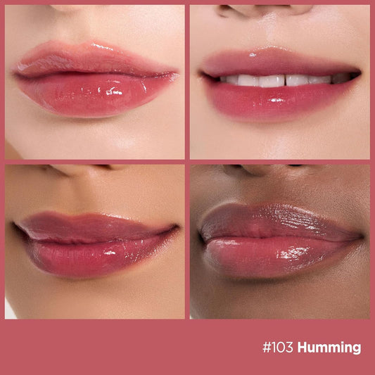 Laka Fruity Glam Tint, 4.5g/0.15 oz., Glowing Lip Stain with Wide Color Spectrum, Hydrating & Lightweight Texture, Long-Lasting Bold Stain, Non-Sticky, Vegan, K-Beauty (#103 Humming)