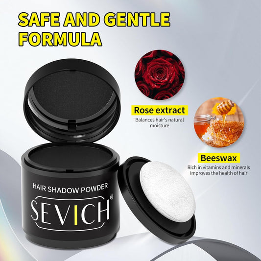 Sevich Hairline Powder 10g Large Capacity,Instantly Conceals Hair Loss,Root Touch up Powder,Hair Shadow Toppers for Women & Men Thinning Gray Hair,48H Makeup Lasting,1 Box = 2.5 Boxes,Brown