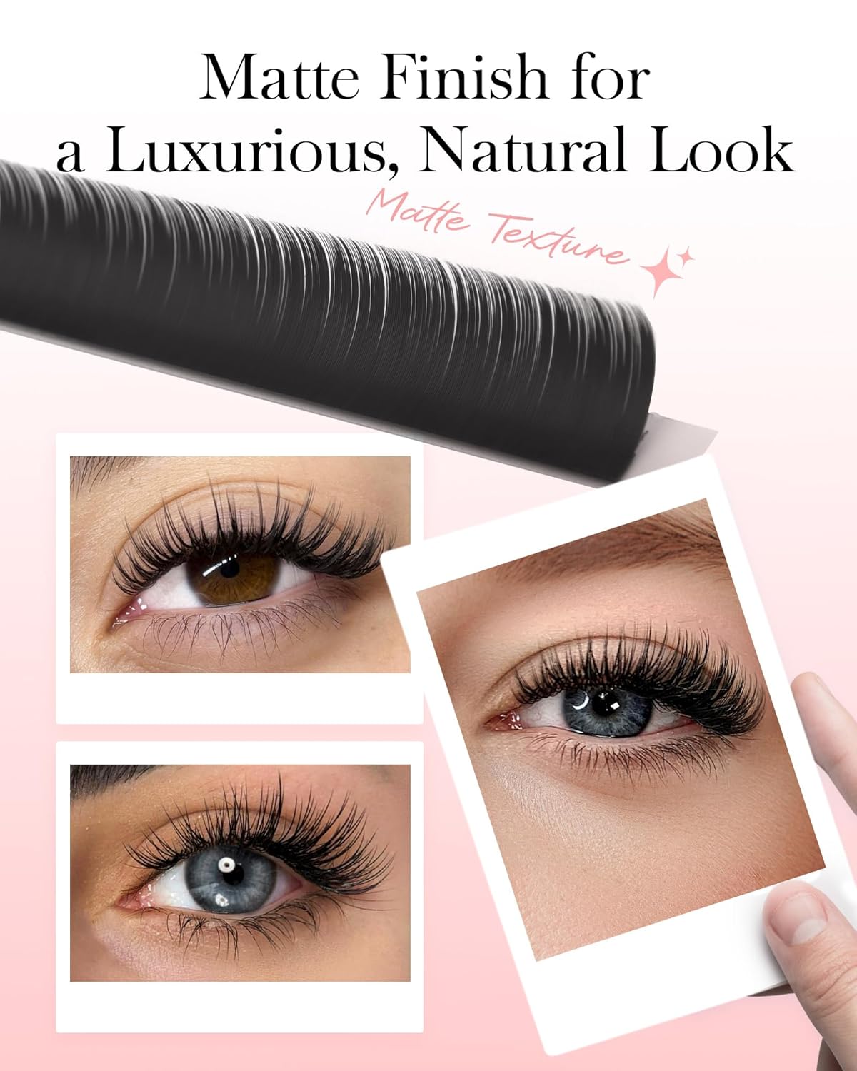 BEYELIAN Ellipse Flat Lash Extension 16 Rows 0.15 C Curl 14mm Single Length Tray Flat Eyelash Extension Matte Black Classic Lash Extensions Professional Supplies