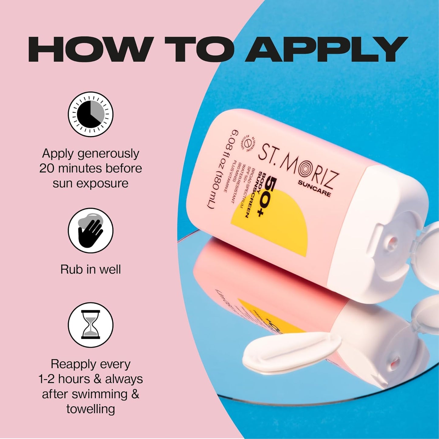 St Moriz Suncare SPF - Sunscreen - Broad Spectrum Protection Water Resistant Sunscreen Moisturizing Lotion + Vitamin E - Oxybenzone & Octinoxate Free - Vegan - Body, 50, Sun Protection Factor (SPF)