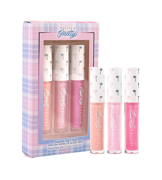Petite 'N Pretty Snow Getter Lip Gloss Set – Mini 10K Shine Trio for Kids, Tweens & Teens – Non-Toxic, High-Gloss Sparkly Makeup – Gift-Ready Clean Beauty Set