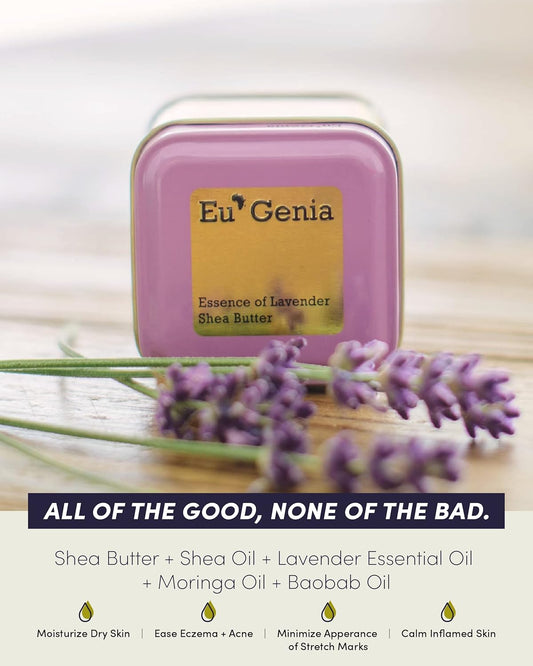 Eu'Genia Pregnancy Formula (Lavender, 12oz), 100% Pure Unrefined Ghanaian Shea, Premium Moisturizer Helps Prevent Stretch Marks, for All Skin & Hair Types