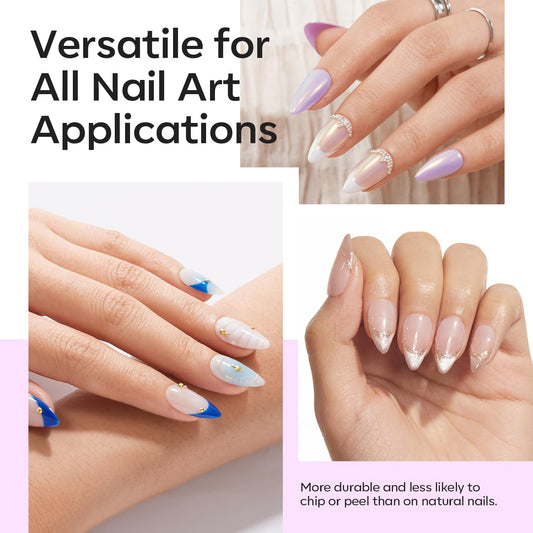 Modelones Extra Short Almond Fake Nail Tips - 510Pcs Half Cover Gel Tips Pre-shaped Clear Acrylic Gel Kit False Press on Nails for Extension DIY Salon 15Sizes