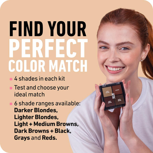 BOLDIFY Hairline Powder Color Sample Kit - Root Touch Up Hair Color for Gray Coverage - Bald Spot Concealing Hair Powder for Women & Men - 48-Hour Stain-Proof - Light + Medium Browns
