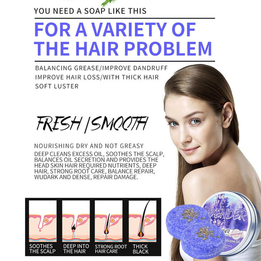 2PCS Shampoo Bar for Gray Hair, Lavender Shampoo Bar for Gray Hair, Natural Organics Shampoo and Conditioner Barfor Thinning Hair for Men & Women (Lavender)