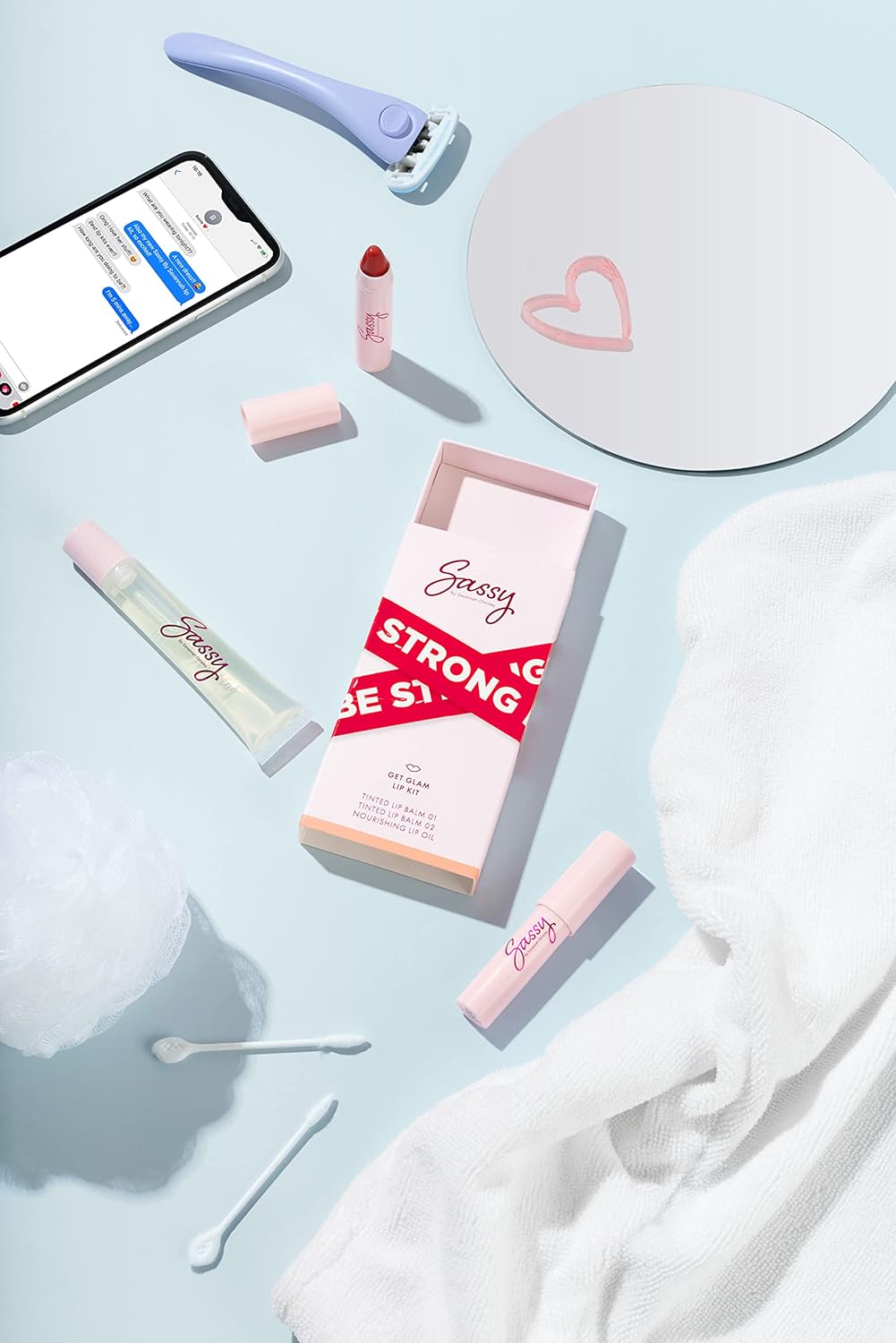 Sassy by Savannah Chrisley Breakup Collection Lip Kit - Contains 2 Balms and Oil to Enhance Your Pout - Nourishing Formulas for Everyday Wear - Luscious and Smoother Results - Get Glam - 3 pc