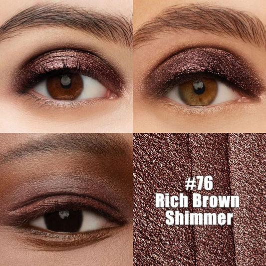 Dark Brown Shimmer Cream Eye Shadow Stick Makeup for Women, Brown Shimmer Eyeliner Pencil Eyeshadow Brightener Stick for Eyes, Waterproof Eyeshadow Applicator Blendable sombras para ojos 76#