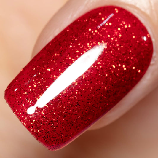 YTD Likomey Gel Nail Polish,15ml Red Glitter Nails Gel,Fall Winter Shiny Sparkly Salon Home DIY Manicure UV Color Varnish,SF440