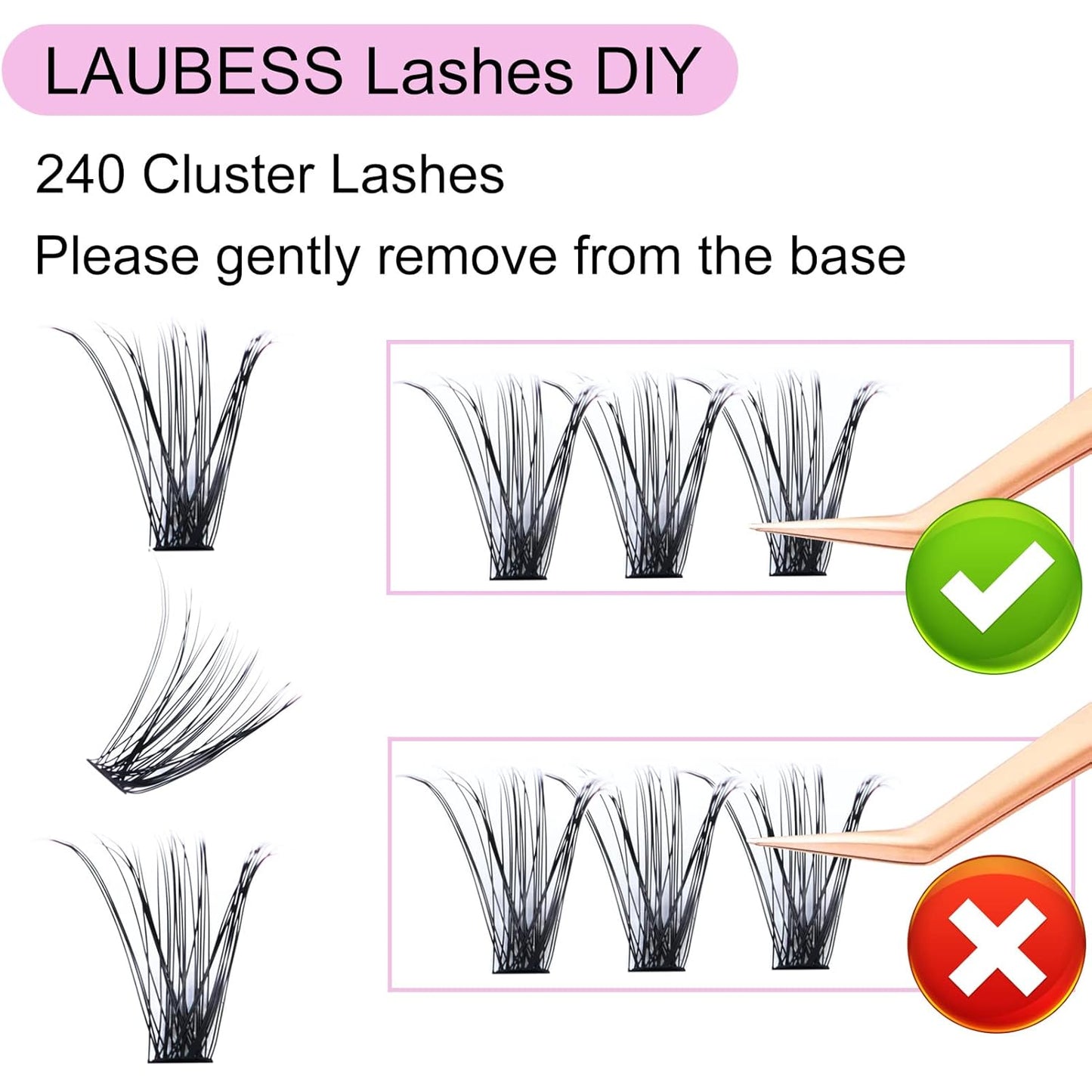 Eyelash Clusters LAUBESS Lash Clusters Individual Lashes Cluster Eyelash Extensions DIY at Home Waterproof Cluster Lashes (20D/40D-D-Mix9-16)