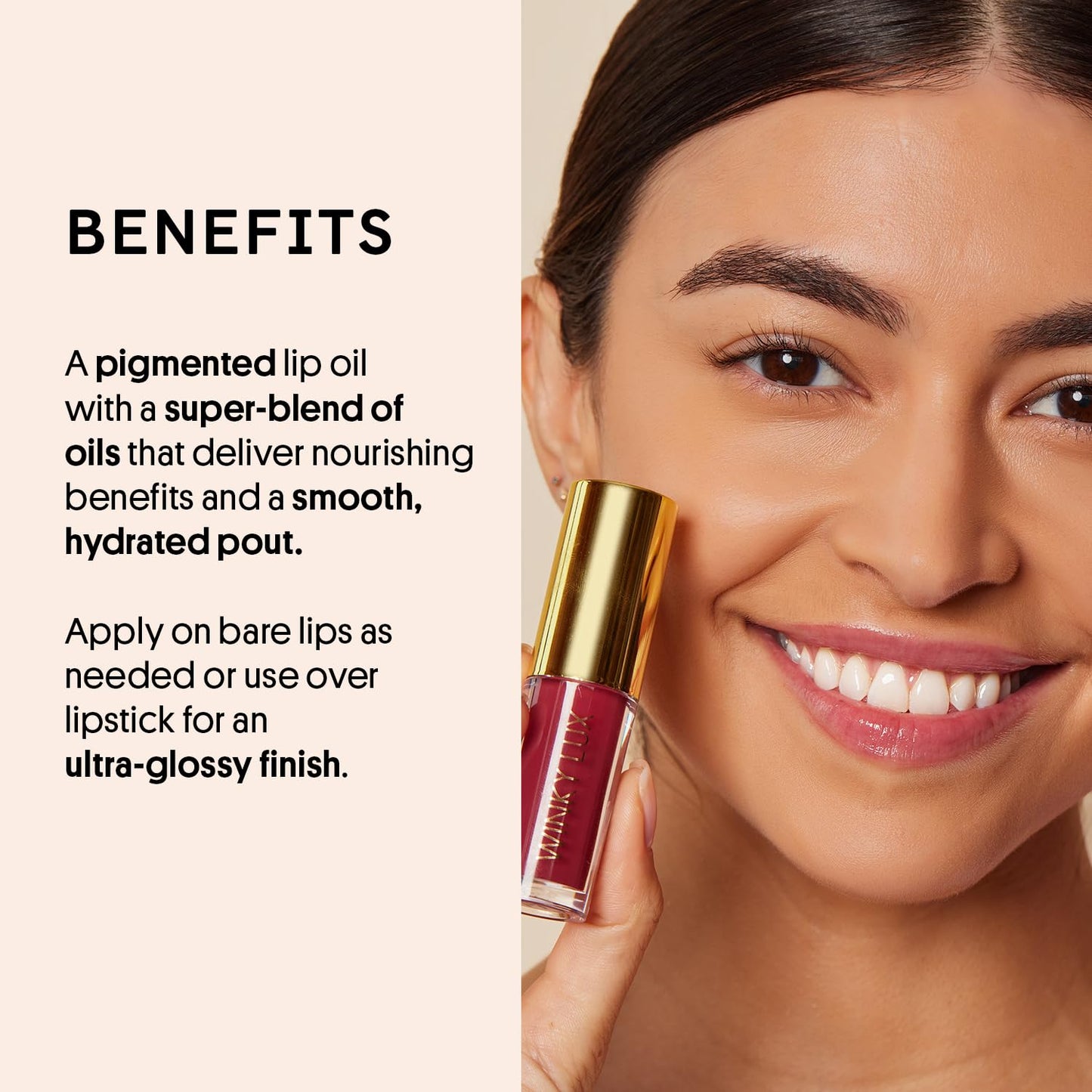 Winky Lux Berry Very There Lip Oil - Hydrating Berry Tint with Jojoba Oil, Non-Sticky Glossy Lip Oil, Tinted Red Gloss for Juicy Lips & Soft Vanilla Scent