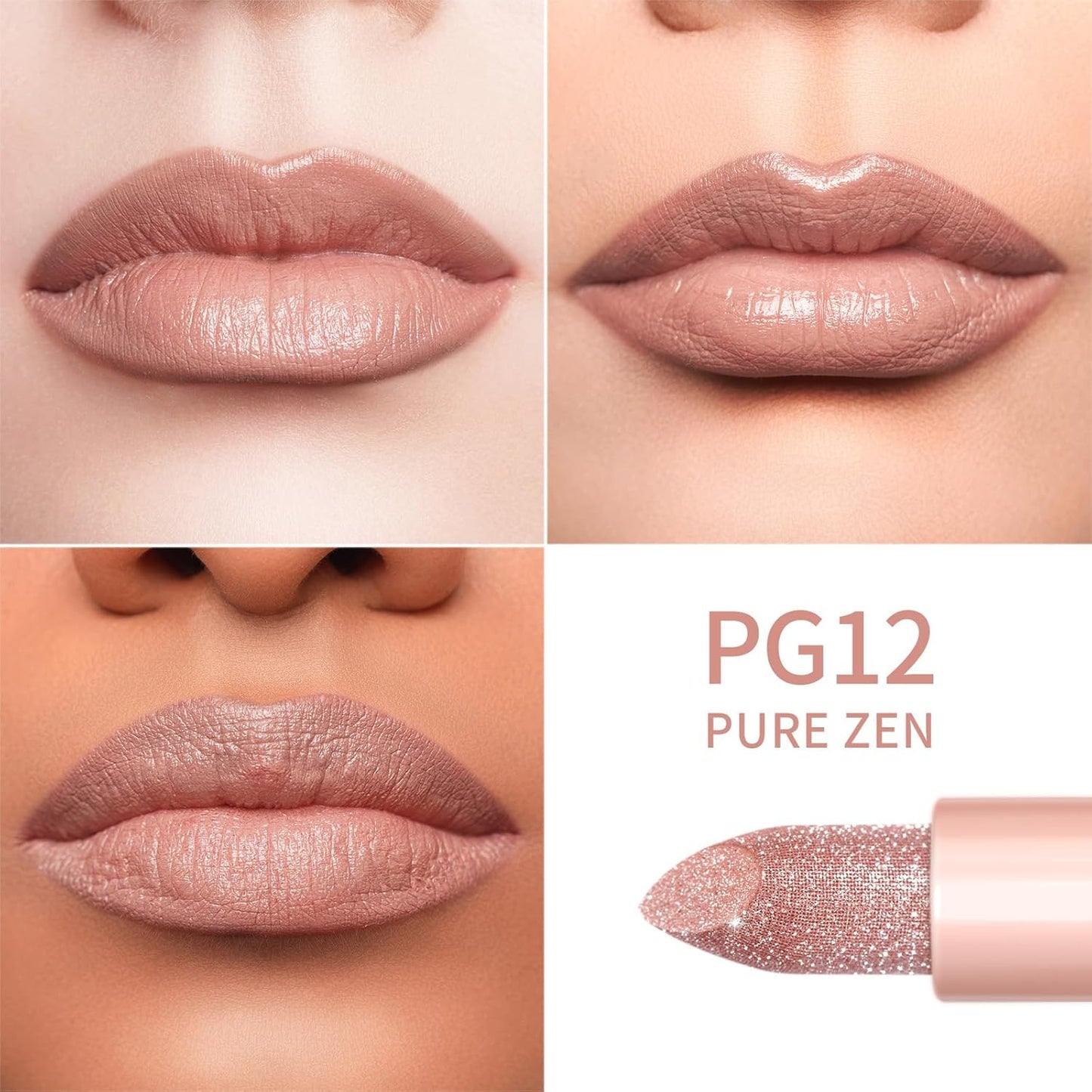 Oulac Infinity Moisture Shine Lipstick - High Shine Shimmery Finish, Super Creamy Texture, Medium to High Coverage - Gluten Free, PG12 Pure Zen