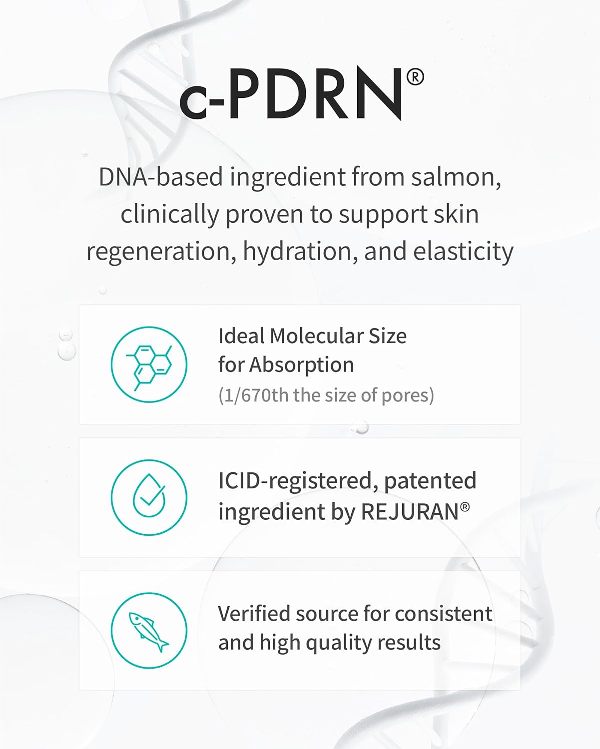 REJURAN® Moisture Treatment Ampoule, c-PDRN® - Deep Hydrating Face Serum for Instant & Long-Lasting Moisture, Soothing, Skin Barrier Boost, Moisture Lock with PDRx. Korean Skin Care (1.01 fl oz)