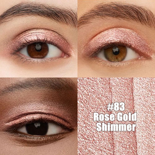 Rose Gold Shimmer Cream Eye Shadow Stick Makeup for Women, Shimmer Eyeliner Pencil Eyeshadow Brightener Stick for Eyes, Waterproof Eyeshadow Applicator Blendable sombras para ojos 83#