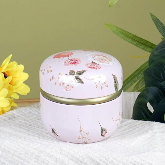 SHIMIDO Body Powder Puff and Container, 3.15" Portable Empty Body Powder Container for Baby Women's Loose Dusting Powder, Powder Case Box with Lids for Bath, Travel and Home Use (Old time)