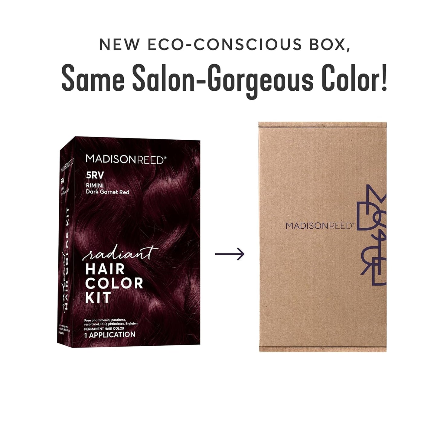 Madison Reed Radiant Hair Color Kit | 5RV Dark Garnet Red with Vibrant Red Violet Tones (Rimini Garnet) Vivid Color-Enhancing Salon-Quality Permanent Hair Dye | PPD-Free & Ammonia-Free |1 Pack