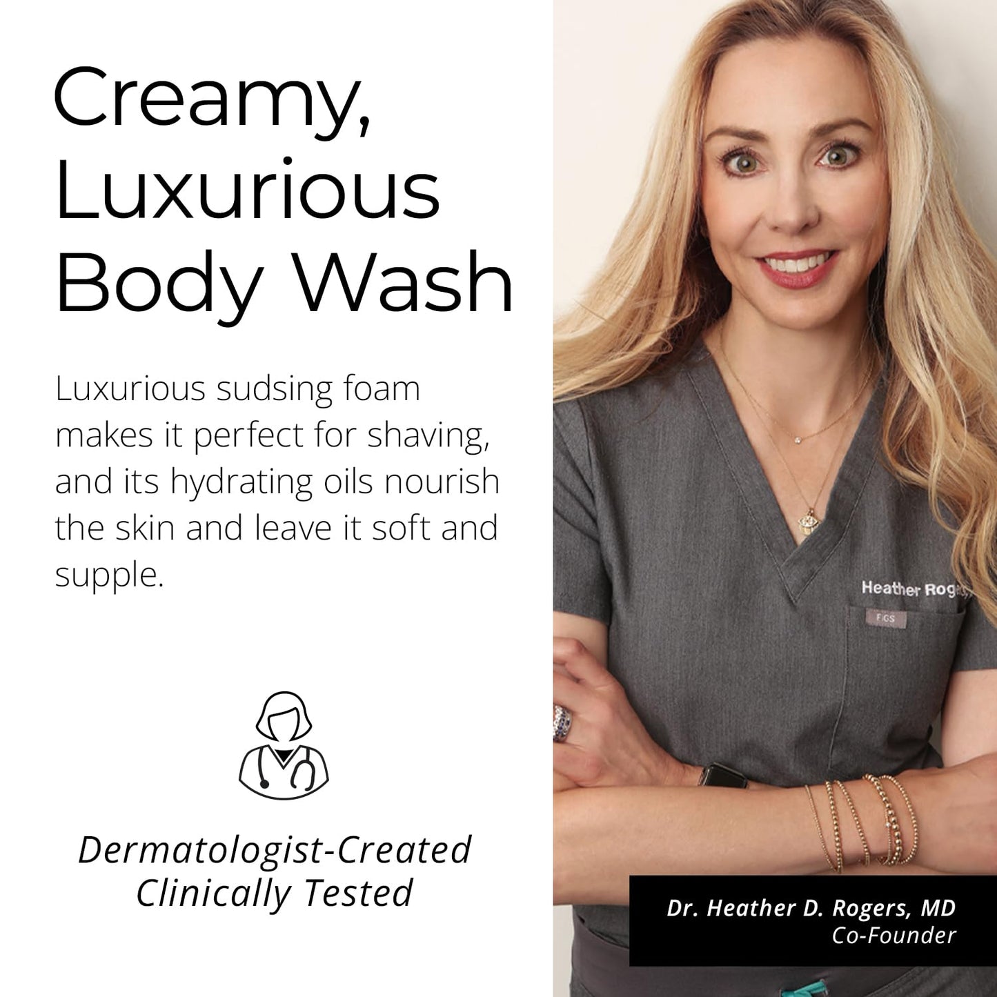 Doctor Rogers Hydrating Body Wash, Moisturizing Shower Cleanser, Dermatologist-Created Bath Soap For Women & Men, Cleanses & Repairs the Skin Barrier, Paraben & Sulfate-Free, 236 ml / 8 fl oz