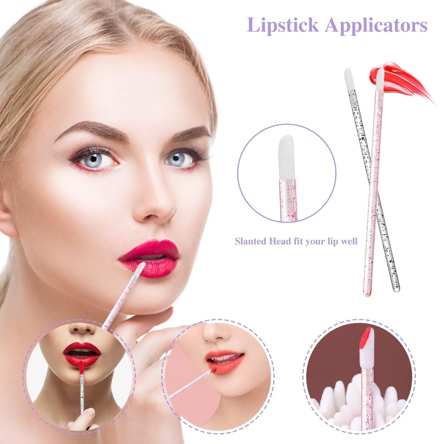 270 PCS Crystal Disposable Makeup Applicators Kit, Makeup Artist Must Haves Tools 100 Mascara Wands 100 Lipstick Applicators 70 Eyeliner Brushes with Organizer Box Christmas Gifts for Women