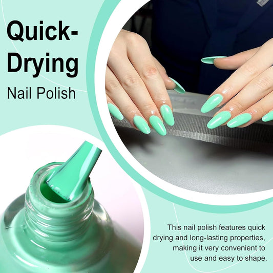 Major Dijit Seafoam Green Quick Dry Regular Nail Polish - Nail Art Lacquer, 0.41 Fl Oz