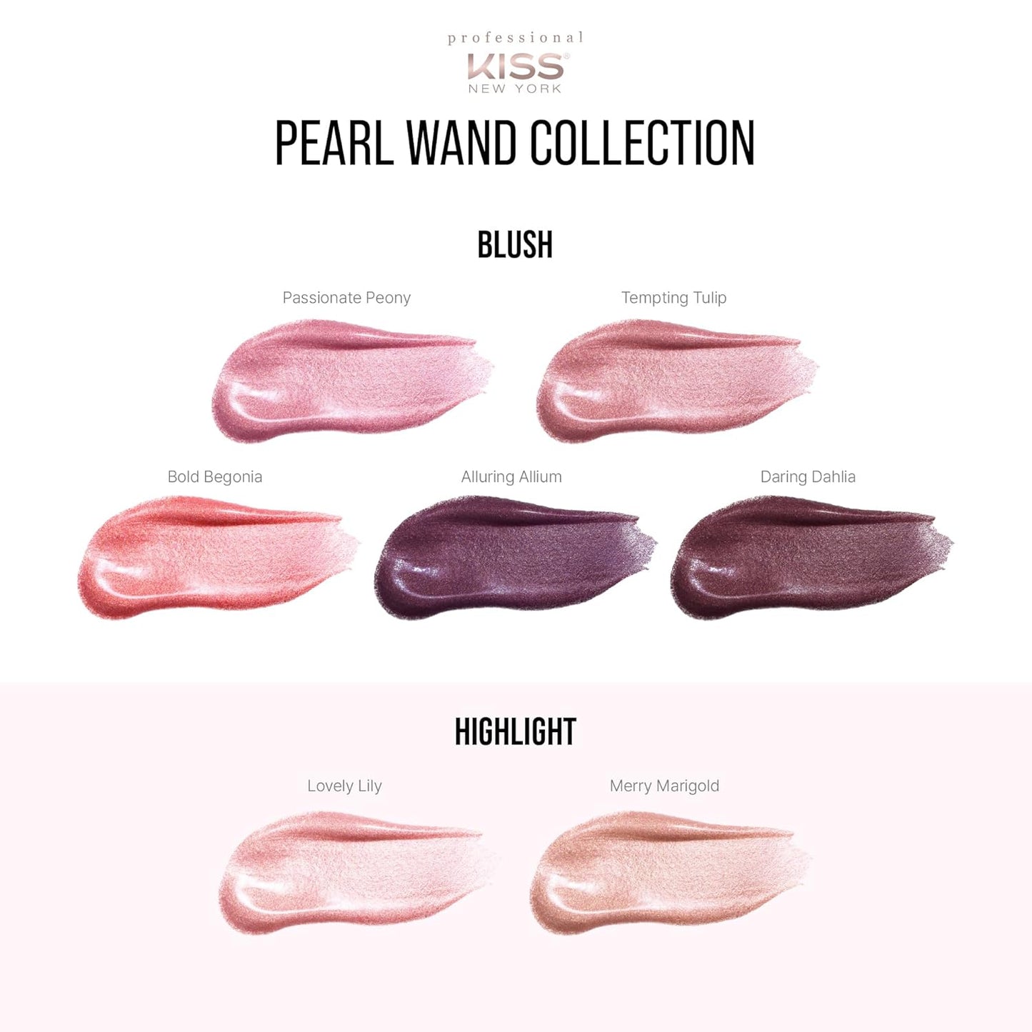 Kiss New York Professional Pearl Liquid Blush Beauty Wand, High Pigment Glow for Cheek, Eye & Lip, Non-Greasy Hydration Lightweight with Sponge-Tip Applicator (Bold Begonia)