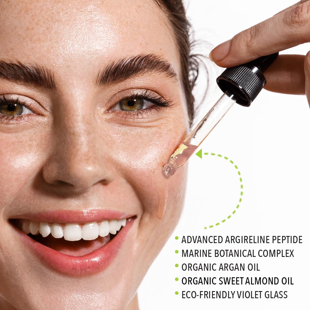 Argireline Youth Peptide Face Oil Serum | Anti-Aging, Hydrating, and Firming | Freshly Made Skincare | 15ml